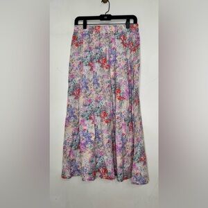 Vintage Women’s Lady Foot Locker Deadstock Floral Button Cotton Slit Ankle Skirt